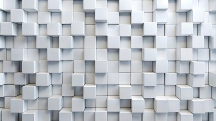 Dynamic White Cube Block Background with Copy Space for Modern Banners and Website Layouts