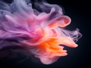 Abstract Colorful Smoke Swirling Nebula Fantasy Cloud Digital Art Fluid Design