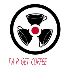 Creative logo design targets, coffee, glasses, drinks, arrows, logo design templates, symbols, icons, vectors, creative ideas.