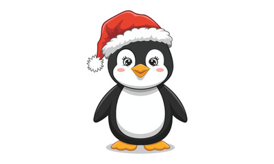 Illustration Vector Graphic Cartoon of a Mini Penguin Taking a Stroll, Featuring Intricate Details on Its Smooth Feathers, Tiny Flippers, and Cheerful Expression