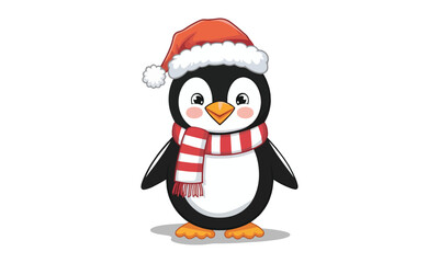 Illustration Vector Graphic Cartoon of a Mini Penguin Taking a Stroll, Featuring Intricate Details on Its Smooth Feathers, Tiny Flippers, and Cheerful Expression