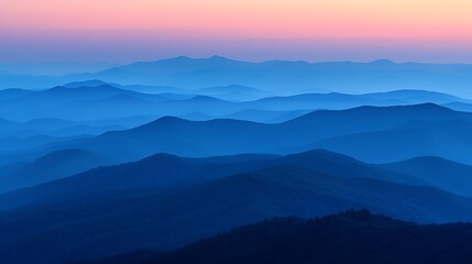 Blue ridge mountains from the blue ridge parkway at sunset