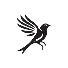 Silhouette of a bird vector icon for logo, and design