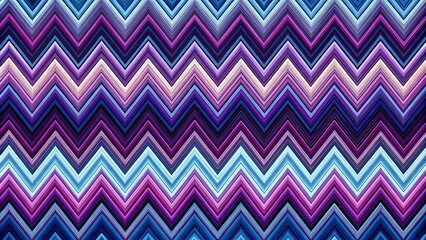 Bold Zigzag Chevron Wave Pattern in Deep Blues, Purples, and Magentas for Modern Decor and Fashion