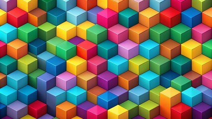 Obraz premium 3D Isometric Cube Illusion with Shaded Colors for Depth and Perspective in Modern Design