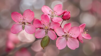 Obraz premium Blooming cherry blossoms in spring nature photography soft focus serenity and beauty