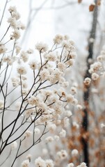 Obraz premium Delicate white flowers arranged elegantly on a plain background