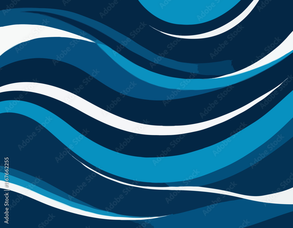 Poster vector blue color abstract wave design element