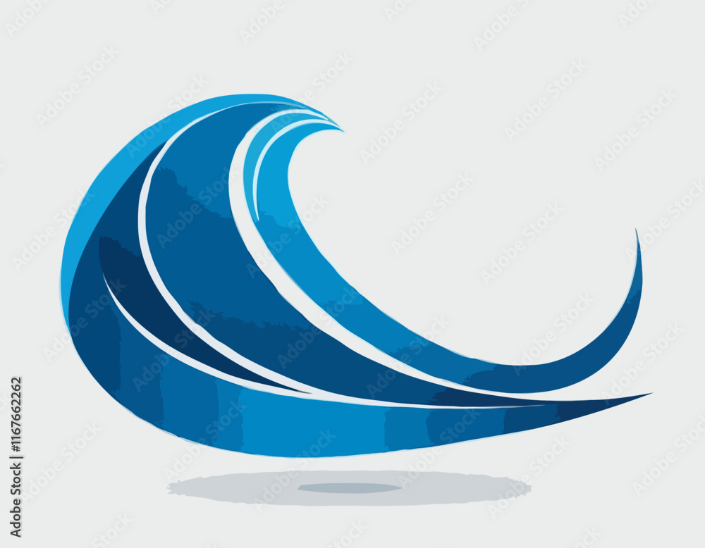 Aufkleber vector blue color abstract wave design element