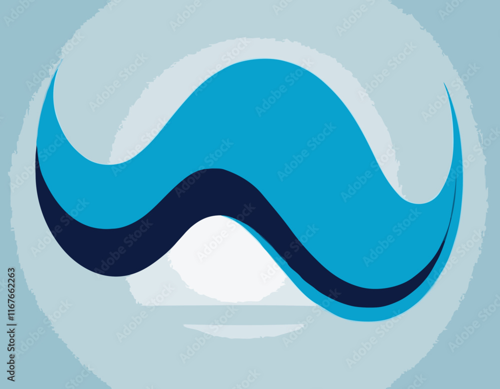 Poster vector blue color abstract wave design element