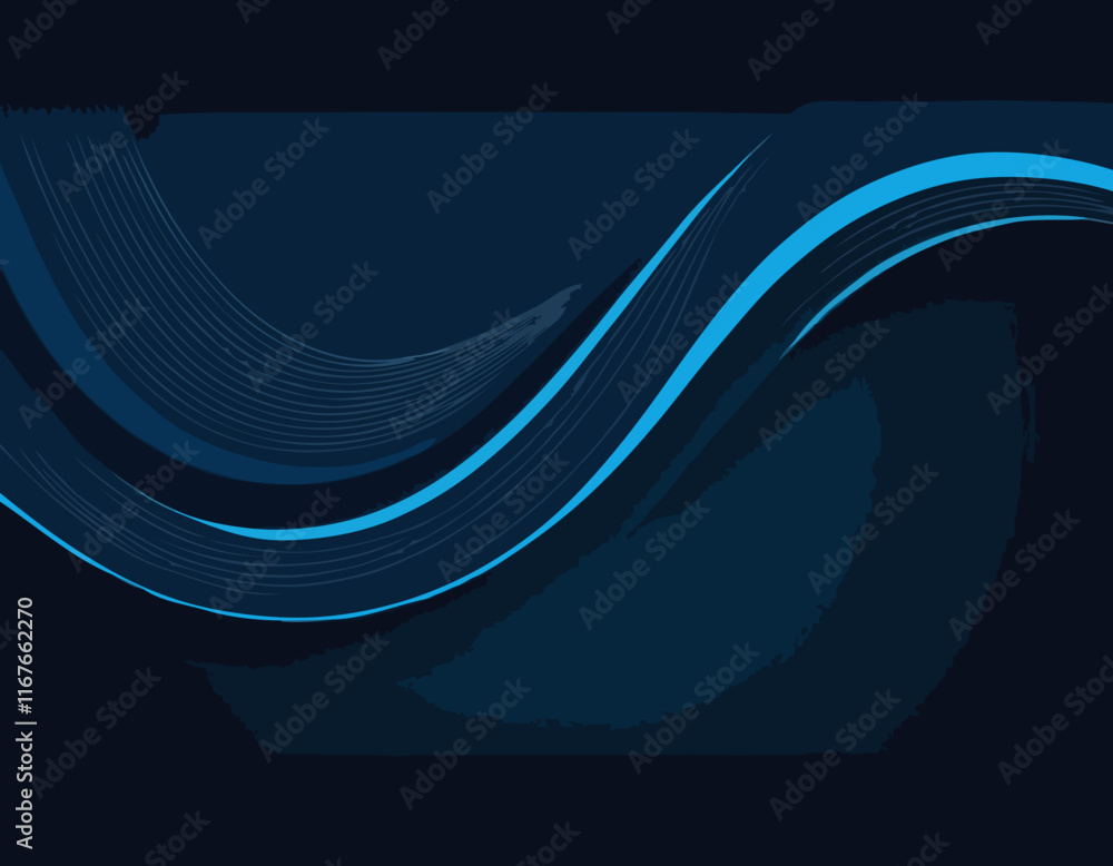 Poster vector blue color abstract wave design element