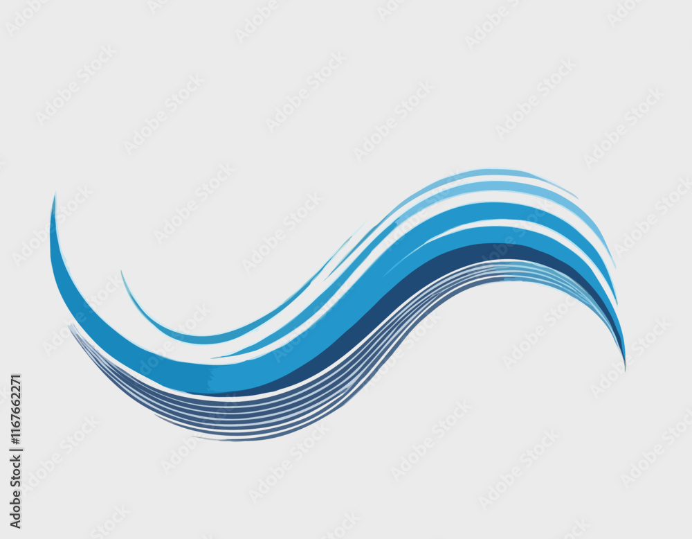 Poster vector blue color abstract wave design element