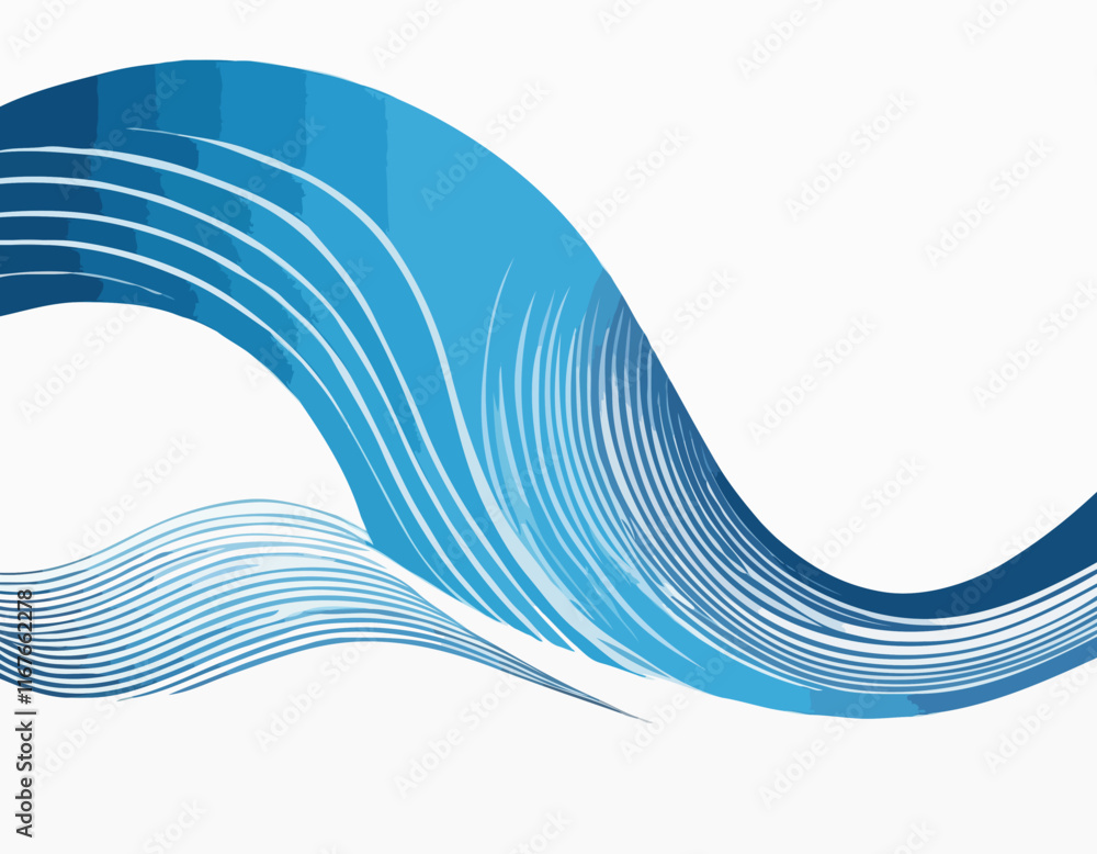 Poster vector blue color abstract wave design element