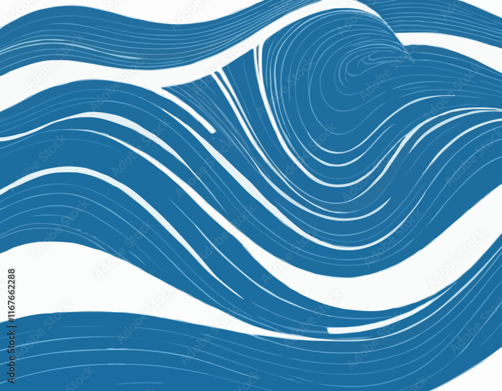 Poster vector blue color abstract wave design element
