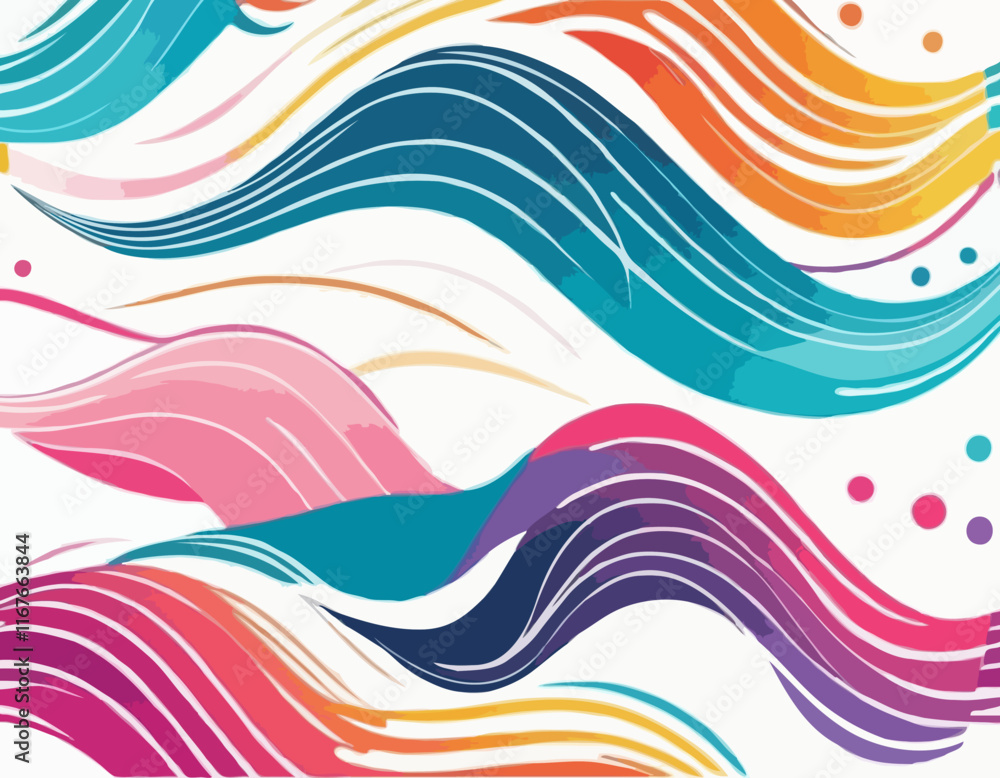 Aufkleber vector abstract colorful flowing wave lines isolated on white background. design element for wedding
