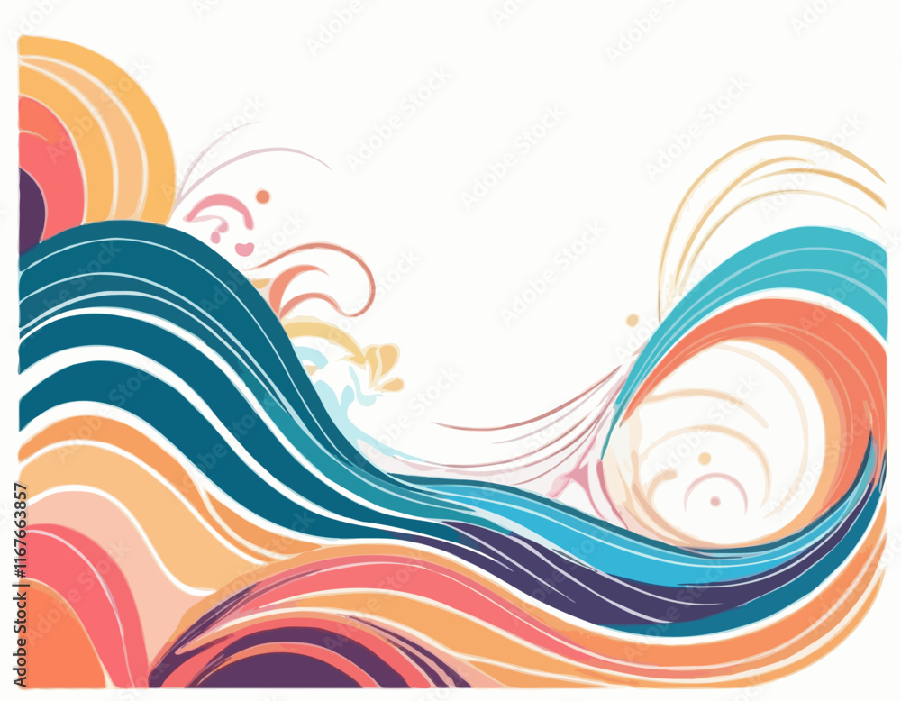 Aufkleber vector abstract colorful flowing wave lines isolated on white background. design element for wedding