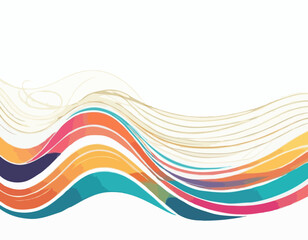 Vector abstract colorful flowing wave lines isolated on white background. Design element for wedding invitation, greeting card