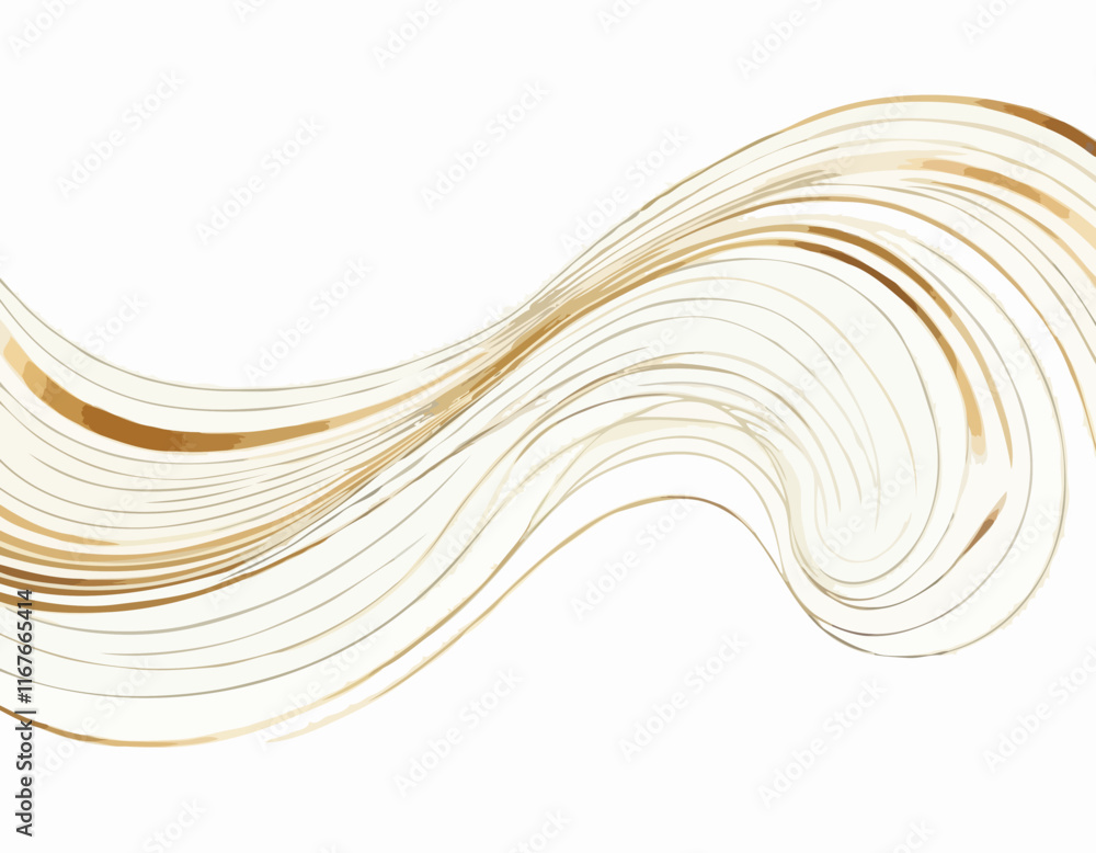 Poster vector abstract colorful flowing gold wave lines isolated on white background. design element for we