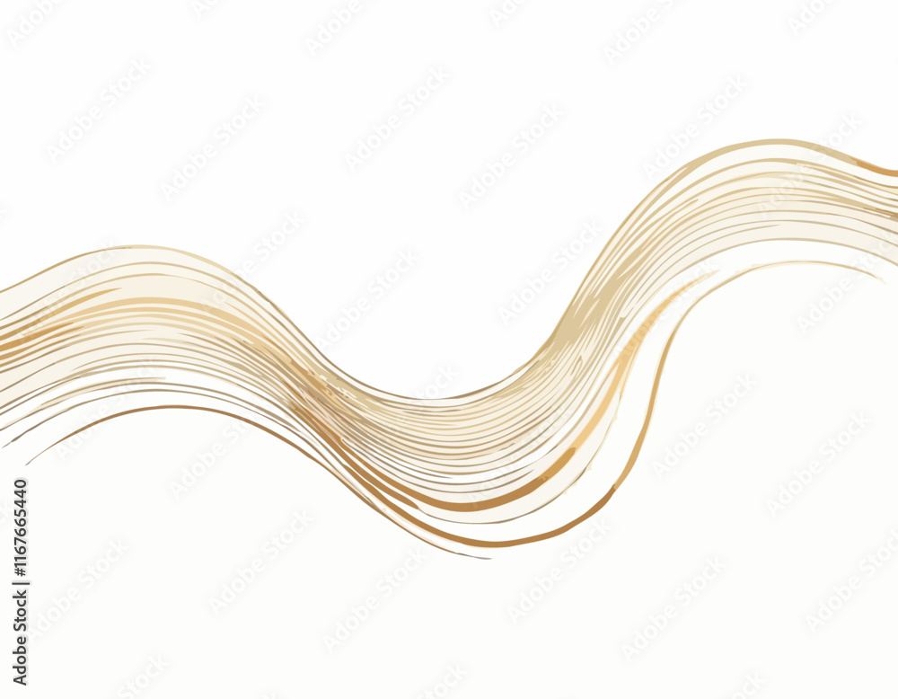 Poster vector abstract colorful flowing gold wave lines isolated on white background. design element for we