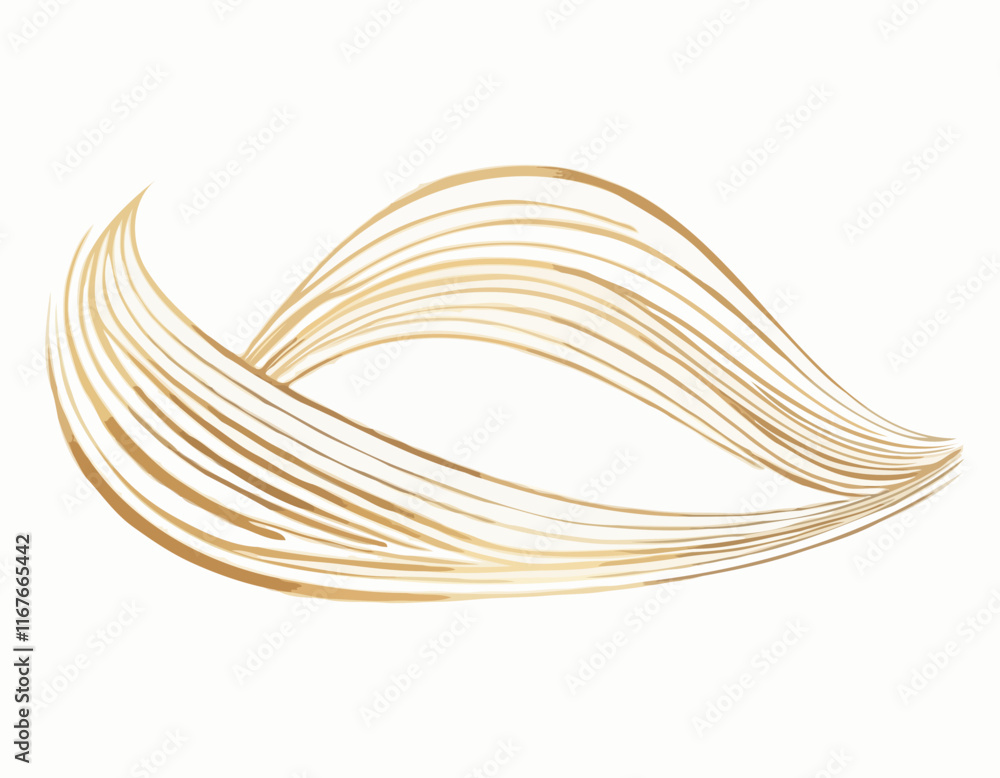 Poster vector abstract colorful flowing gold wave lines isolated on white background. design element for we