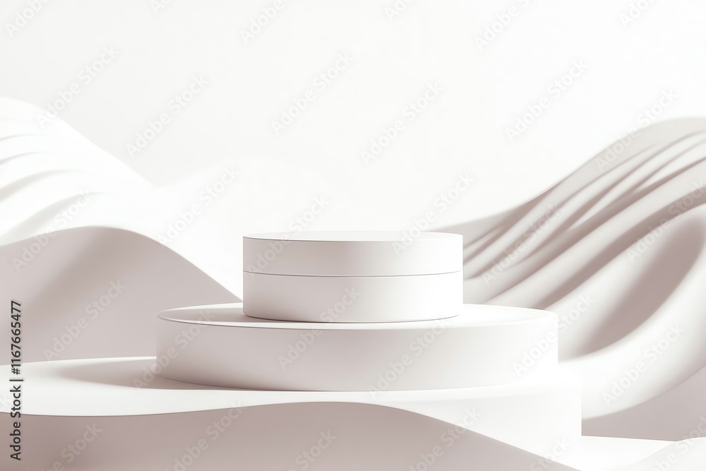 Poster minimalist white geometric shapes create an abstract and elegant backdrop.
