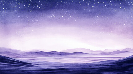 Obraz premium Serene night sky over mountainous landscape digital art peaceful atmosphere horizon view