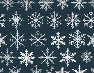 Vector Snowflakes icons. Silver Snowflake. Winter snow. Merry Christmas pattern