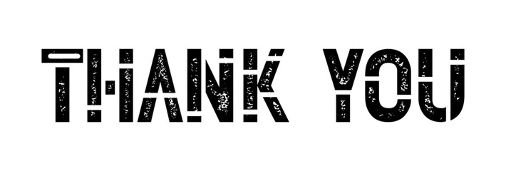 Obraz premium Thank you card, text or lettering. Vector script and handwritten typography. Thank you vintage style word for note, sign, banner. Isolated. Thank You handwritten isolated on white background. eps10