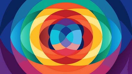 Vibrant Overlapping Circles with Gradient Spectrum and Shadow Effects for Dynamic Modern Design