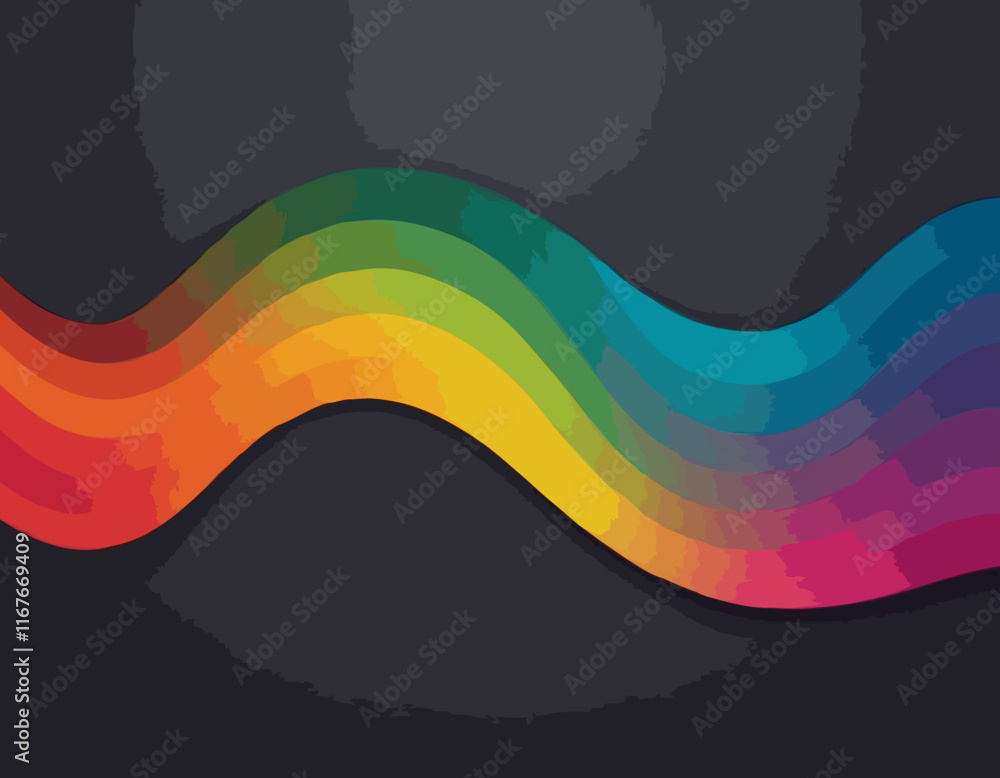 Poster abstract shiny color spectrum wave design element