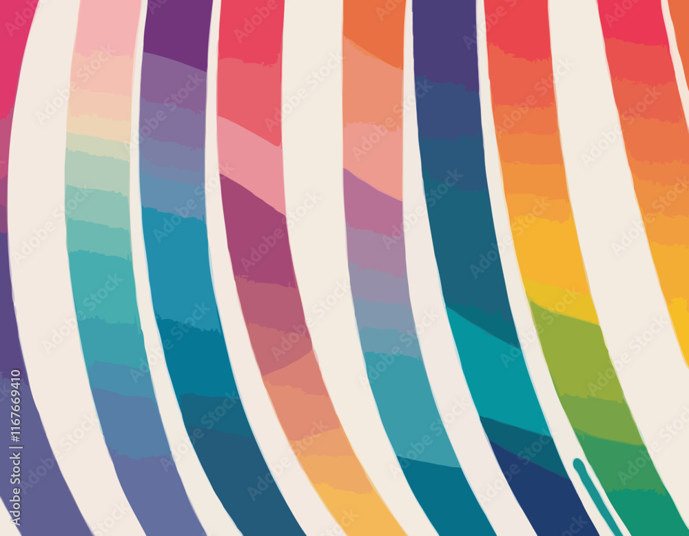 Poster abstract shiny color spectrum wave design element