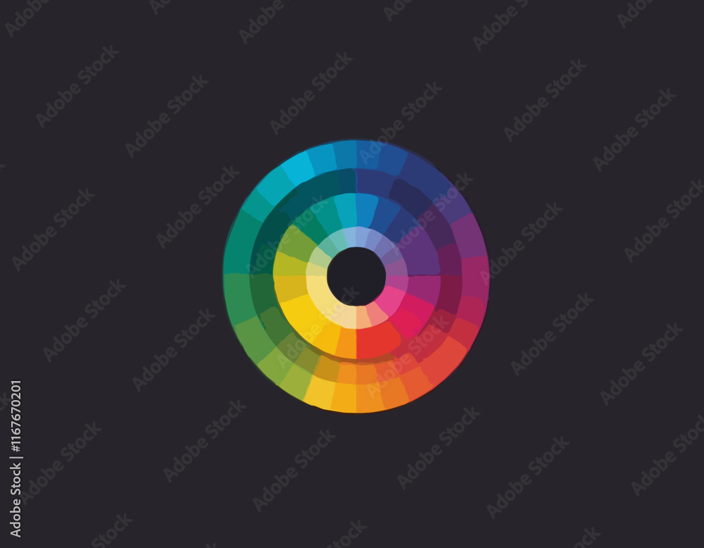Poster abstract shiny color spectrum round design element