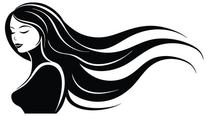 Portrait of a Woman with Long, Flowing Hair