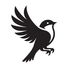 Silhouette of a bird vector icon for logo, and design