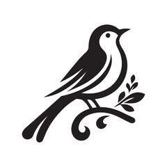 Silhouette of a bird vector icon for logo, and design