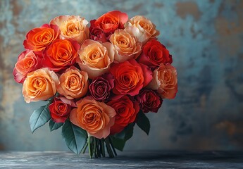 Romantic Heart-Shaped Bouquet of Roses


