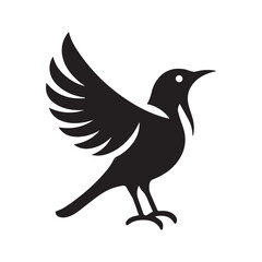 Silhouette of a bird vector icon for logo, and design