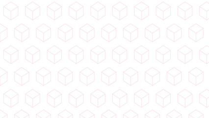 Pink and white seamless pattern  with elements cubes