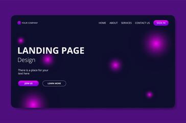 Naklejka premium Purple abstract illustration designed for landing pages, websites, and digital presentations. Clean, professional, and creative look. Perfect for startups, tech companies, UI/UX designers.