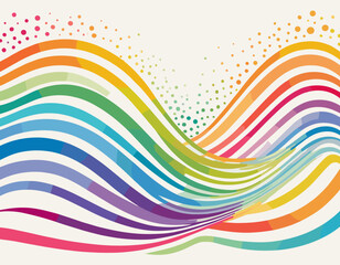 Abstract Background with Color Lines. Gradient Shapes Pattern. Curve, Wave and Squiggle Design Elements. Vector Graphic with Rainbow Ribbons