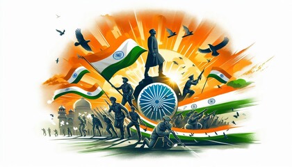 Indian soldiers marching on indian republic day
