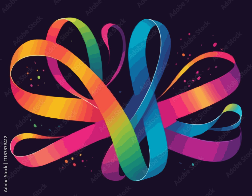 Poster abstract background with swirl gradient lines. color curves shapes with neon gradients. wavy celebra