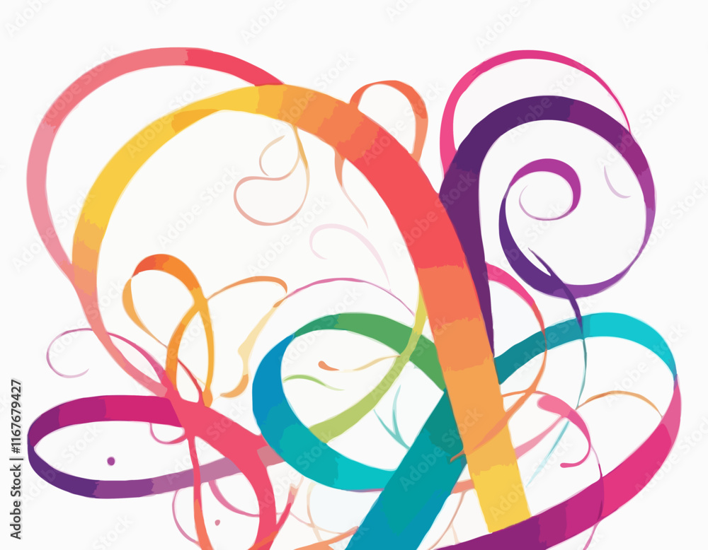 Poster abstract background with swirl gradient lines. color curves shapes with neon gradients. wavy celebra