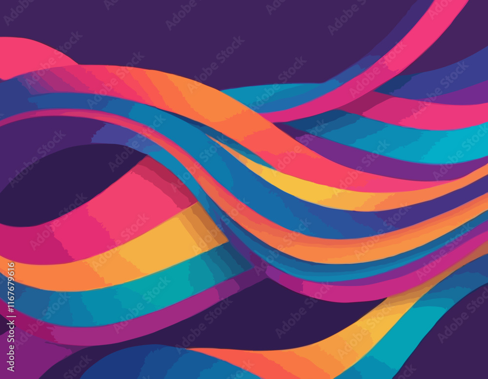 Poster abstract color gradient shapes set. vector graphic with wavy lines in rainbow colors. colorful fluid