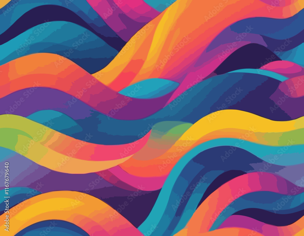 Poster abstract color gradient shapes set. vector graphic with wavy lines in rainbow colors. colorful fluid