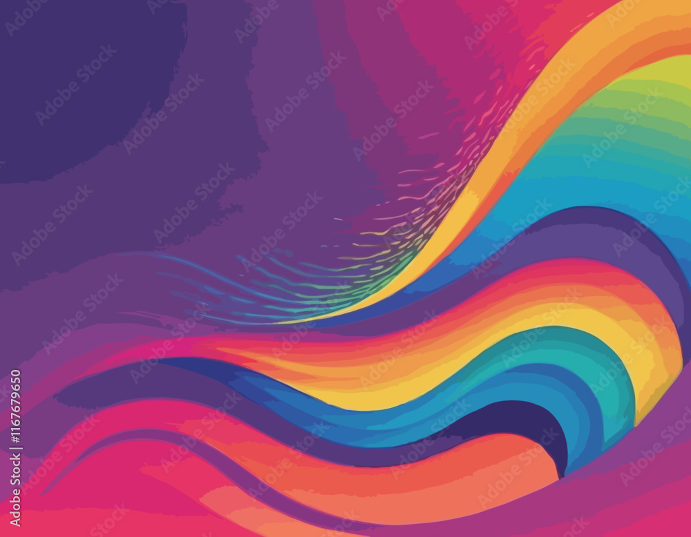 Poster abstract color gradient shapes set. vector graphic with wavy lines in rainbow colors. colorful fluid