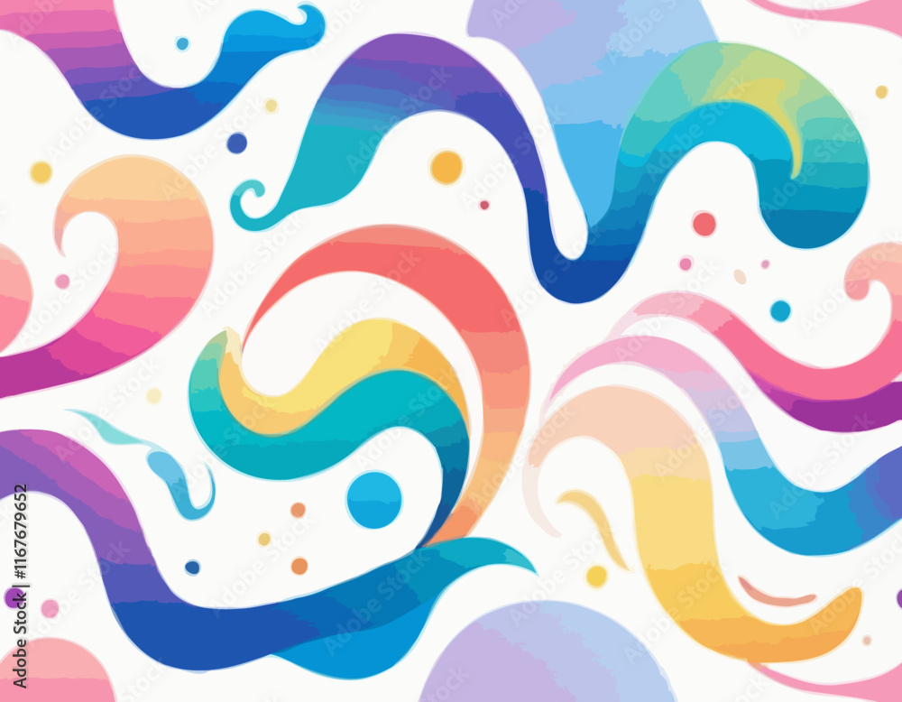 Poster abstract color gradient shapes set. vector graphic with wavy lines in rainbow colors. colorful fluid