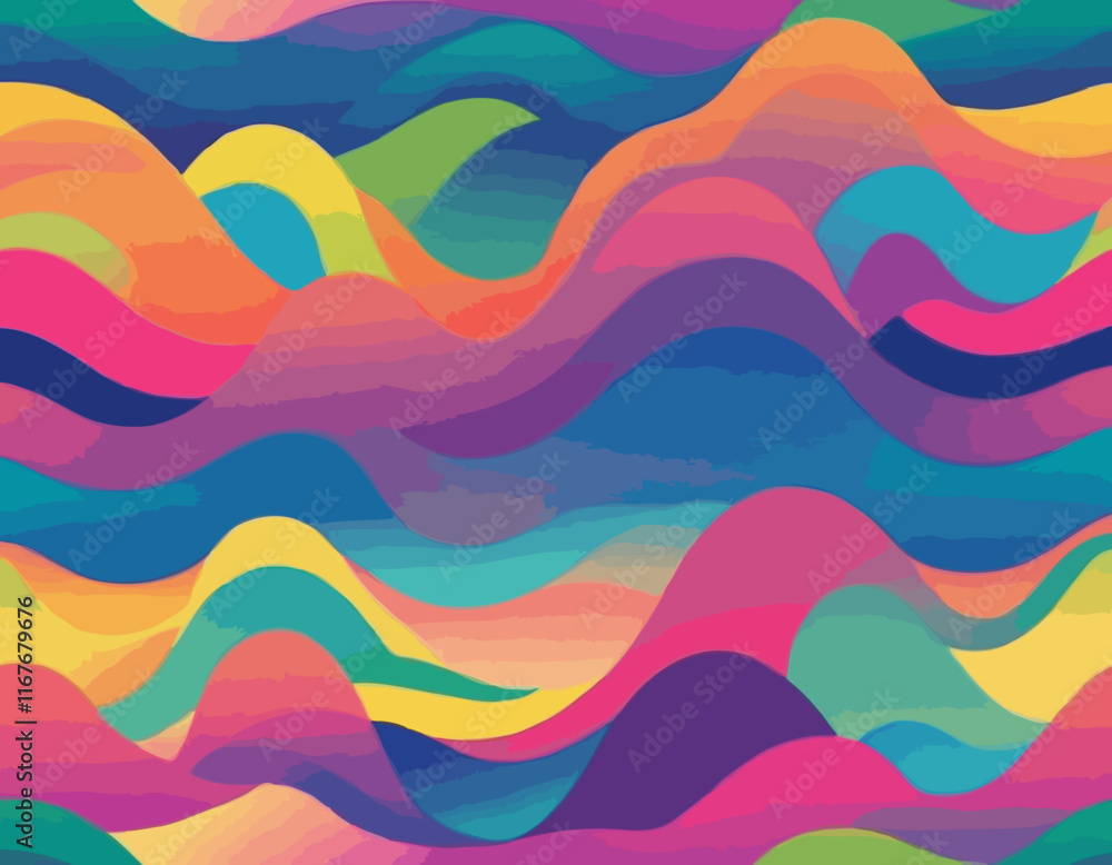 Poster abstract color gradient shapes set. vector graphic with wavy lines in rainbow colors. colorful fluid