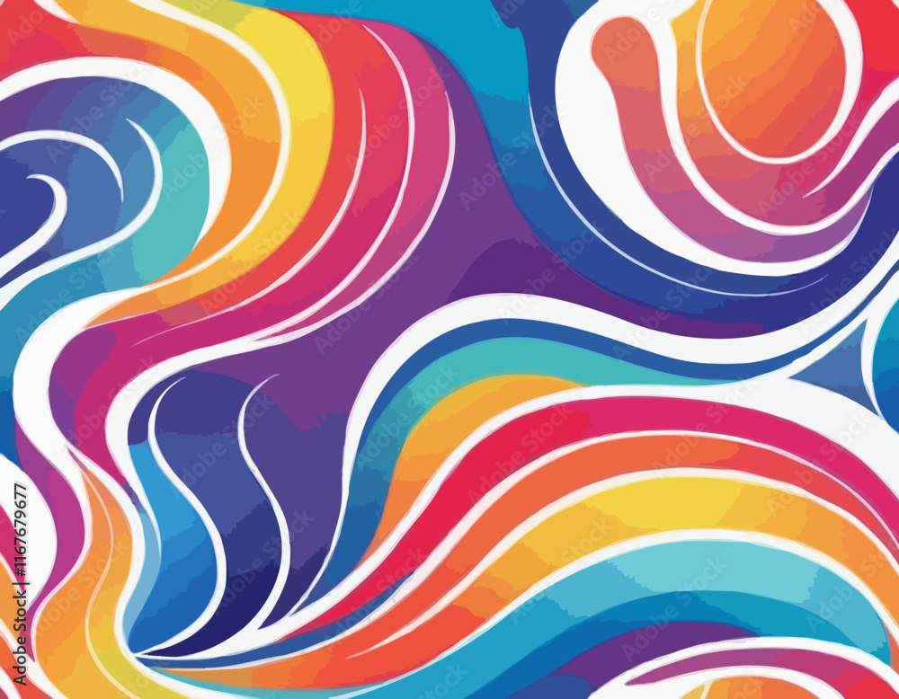 Poster abstract color gradient shapes set. vector graphic with wavy lines in rainbow colors. colorful fluid