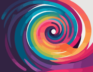 Color Lines with Gradient. Abstract Modern Shapes. Vector Background with Color Dynamic Ribbon. Flowing Spiral Strokes.